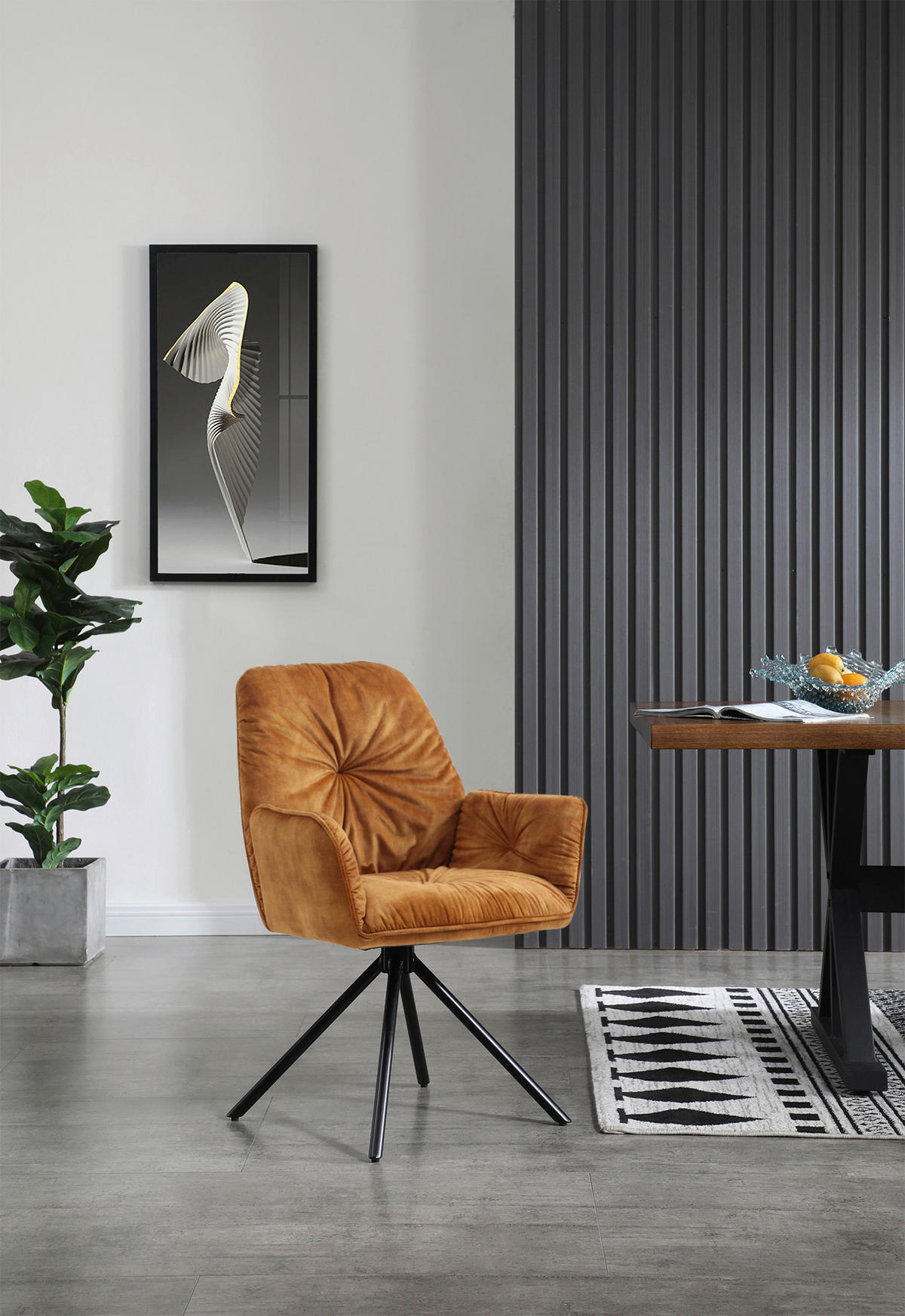 ARMLEHNSTUHL  in Samt, Velours  - Goldfarben/Schwarz, MODERN, Textil/Metall (61/90/59cm) - Livetastic