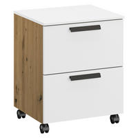 ROLLCONTAINER Weiß, Eiche Artisan  - Graphitfarben/Weiß, Design, Holzwerkstoff/Kunststoff (40/52/42cm) - Xora