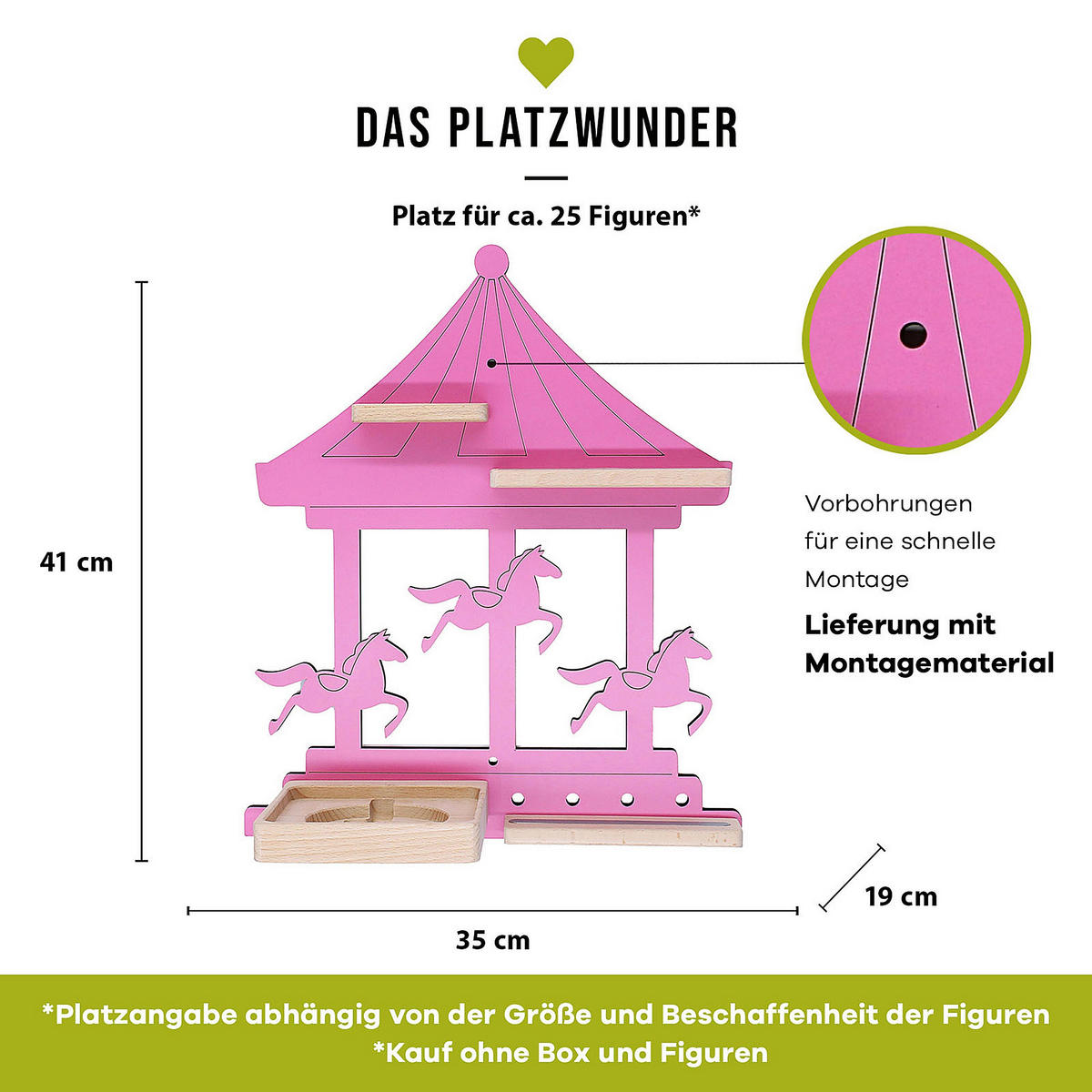 KINDERREGAL Pink  - Pink, MODERN, Holzwerkstoff (35/41/19cm) - MID.YOU