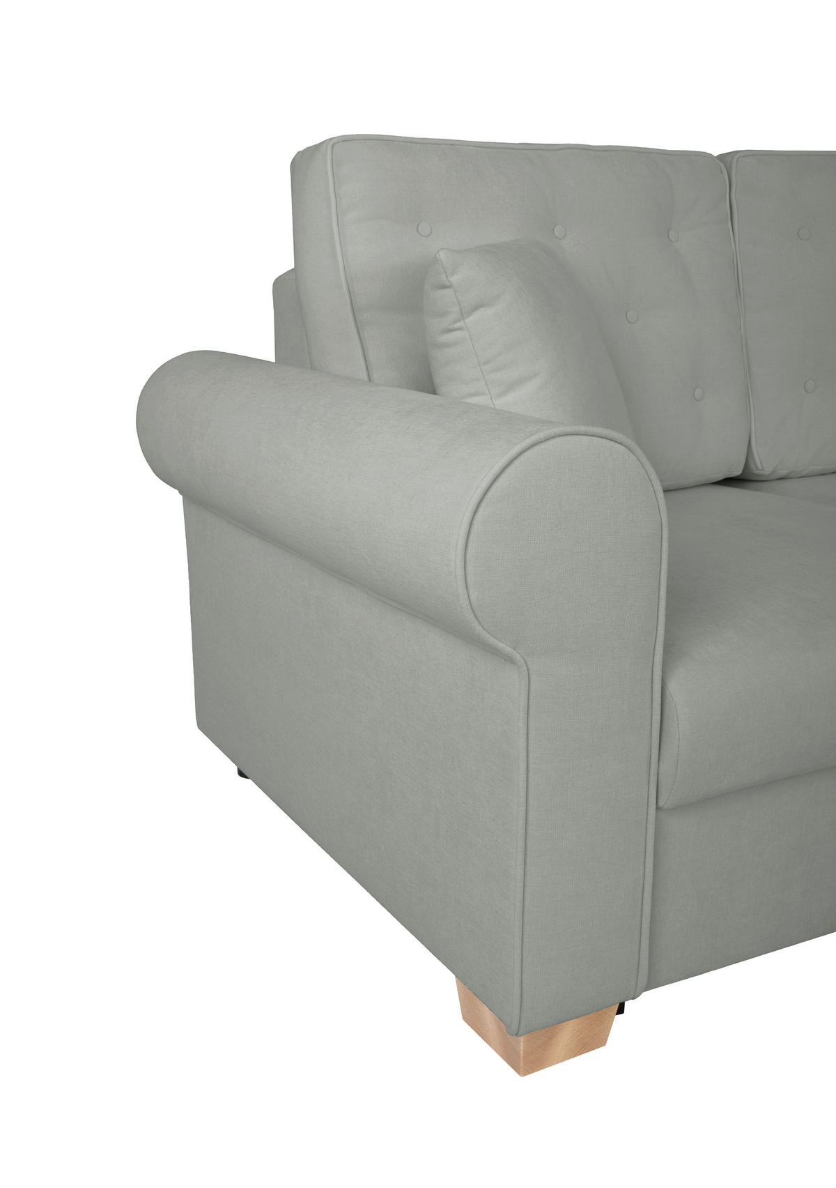 SCHLAFSOFA in Chenille Dunkelgrau  - Dunkelgrau/Buchefarben, Design, Holz/Textil (240/94/98cm) - MID.YOU