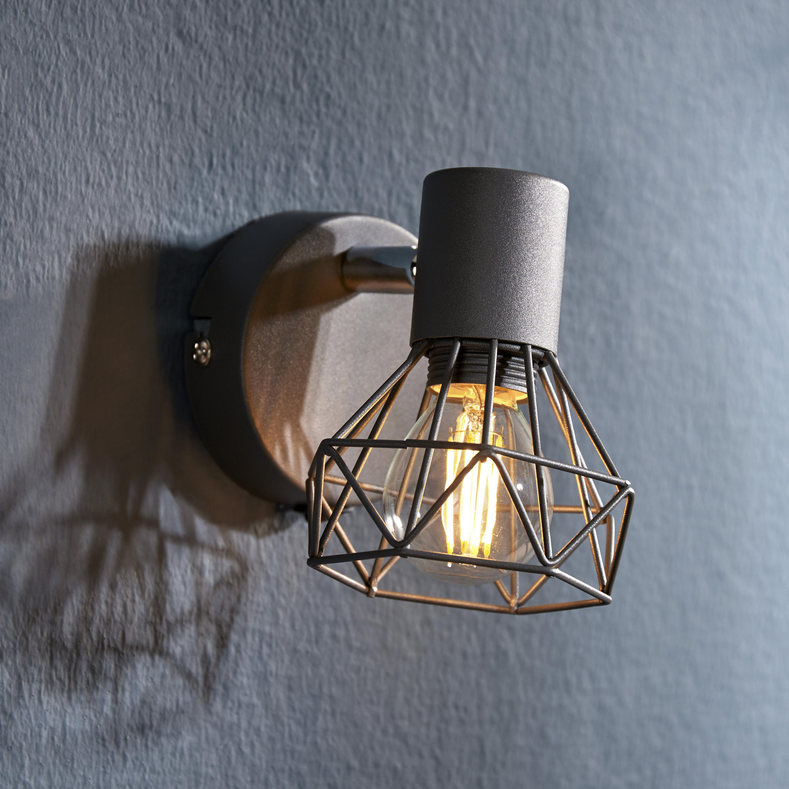 BODOVÉ SVÍTIDLO, 40 W/E14, 8/13,5 cm - šedá, Lifestyle, kov (8/13,5cm) - Marama