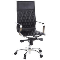 KONFERENČNI STOL usnje črna  - srebrne barve/črna, Moderno, kovina/usnje (62cm) - MID.YOU