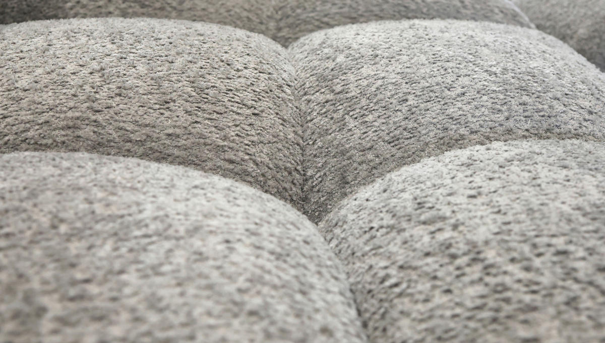 ECKSOFA ZAK Grau Bouclé  - Schwarz/Grau, Design, Kunststoff/Textil (280/186cm) - MID.YOU