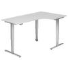 ECKSCHREIBTISCH höhenverstellbar  - Silberfarben/Weiß, KONVENTIONELL, Holzwerkstoff/Metall (200/120/63,5-128,5cm) - Venda