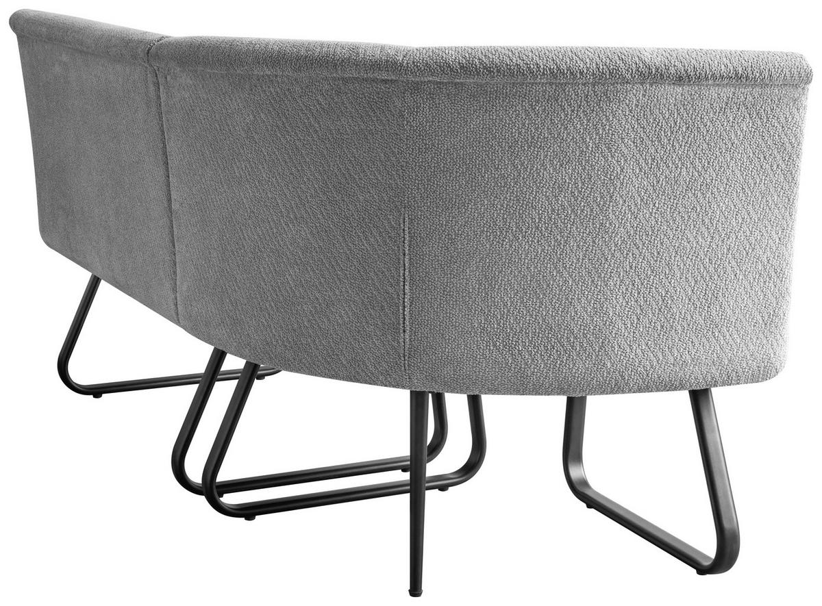 SITZBANK 160/86/61 cm Mikrofaser Grau  - Schwarz/Grau, Design, Textil/Metall (160/86/61cm) - Stylife