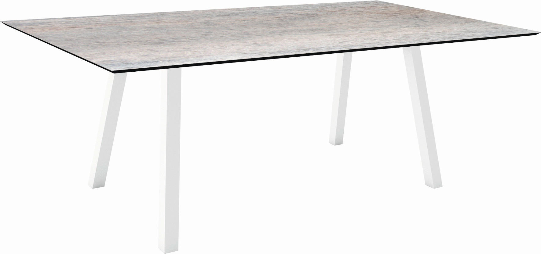 GARTENTISCH Kunststoff Grau rechteckig  - Weiß/Grau, MODERN, Kunststoff/Metall (180/100/75cm) - Stern