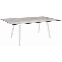 GARTENTISCH Kunststoff Grau rechteckig  - Weiß/Grau, MODERN, Kunststoff/Metall (180/100/75cm) - Stern