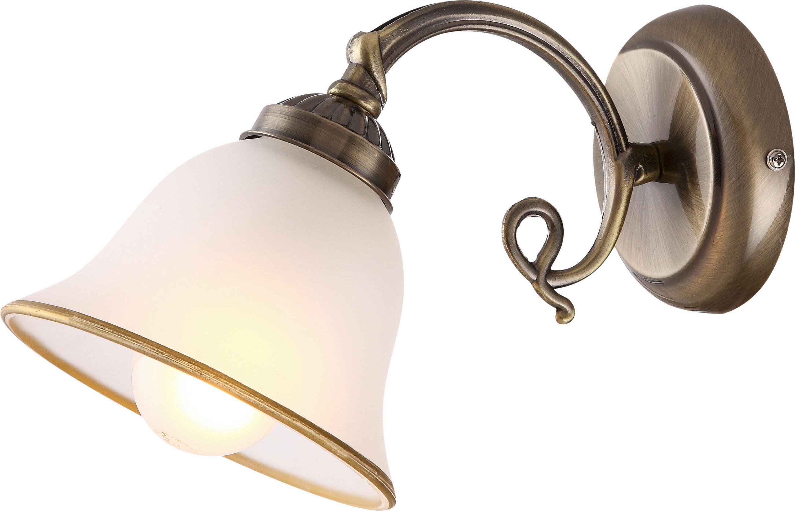 Wandleuchte Bela 1-Flammig mit Weißem Glasschirm