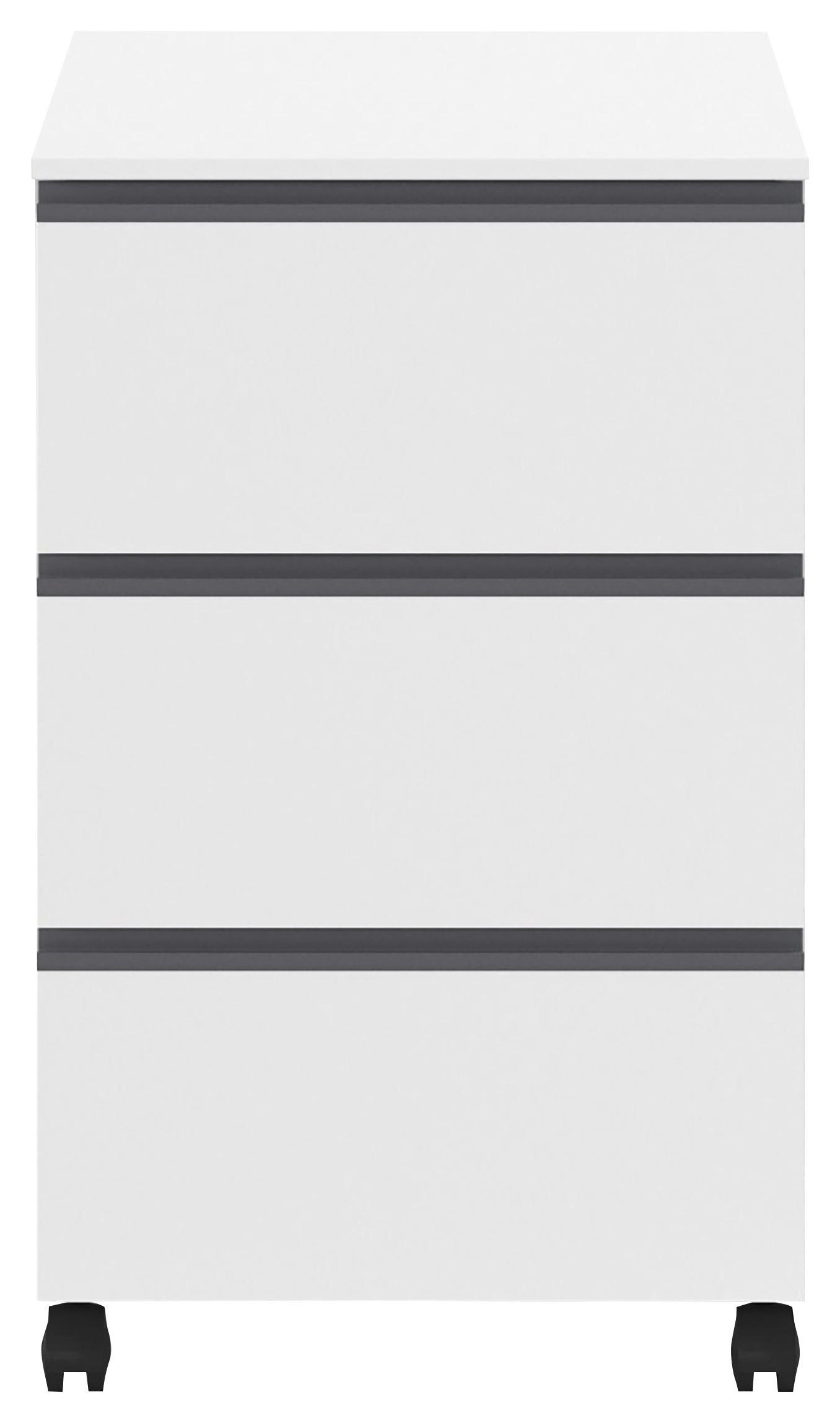 PREDALNIK NA KOLESCIH  bela  - siva/bela, Trend, umetna masa/leseni material (40/65/42cm) - Xora
