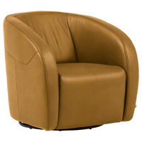 SESSEL in Echtleder Currygelb  - Currygelb/Schwarz, Design, Leder/Kunststoff (80/78/82cm) - Celina