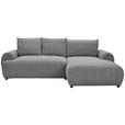 ECKSOFA Dunkelgrau Webstoff  - Dunkelgrau/Schwarz, MODERN, Kunststoff/Textil (265/175cm) - Carryhome