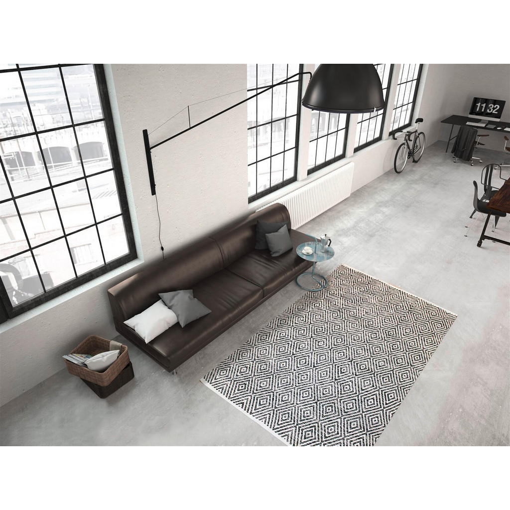 Thumbnail - Kayoom Flachwebeteppich Aperitif 310 Grau, Grau, Textil, Struktur, rechteckig, 120x170 cm, pflegeleicht, Teppiche & Böde...