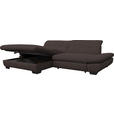 ECKSOFA  in Mikrofaser Braun  198/290 cm  - Schwarz/Braun, Design, Textil/Metall (198/290cm) - Xora