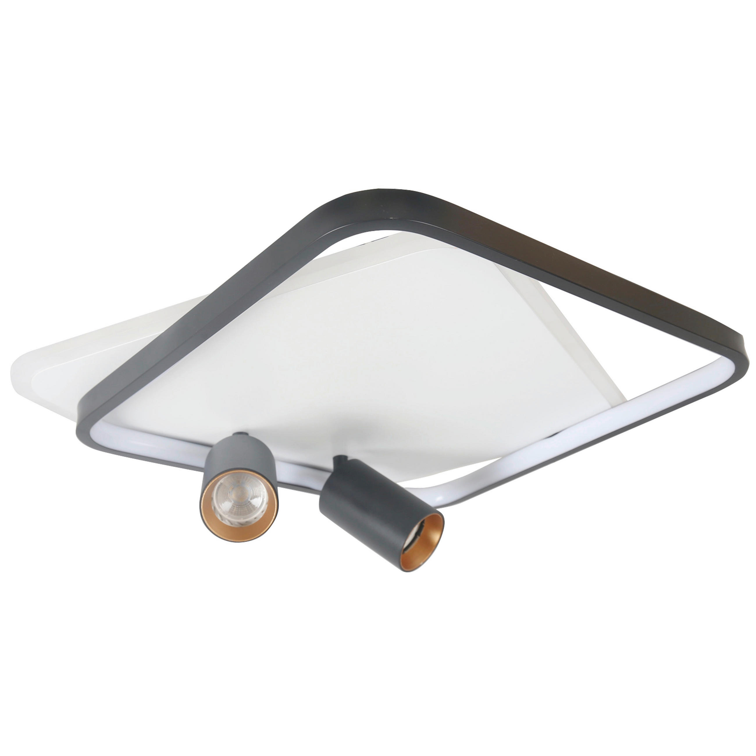 LED-DECKENLEUCHTE Parma  11/45.5/45.5 cm  - Schwarz, Design, Metall (11/45.5/45.5cm)