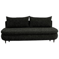 SCHLAFSOFA in Velours Dunkelgrün  - Dunkelgrün/Schwarz, Design, Holz/Textil (213/89/105cm) - Novel