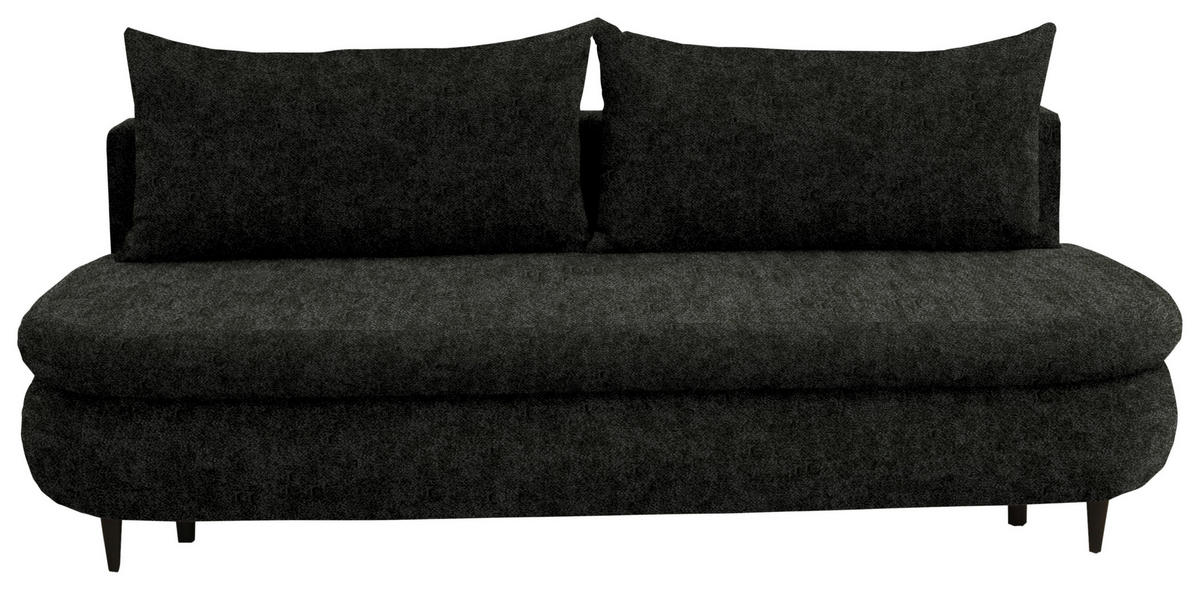 SCHLAFSOFA in Velours Dunkelgrün  - Dunkelgrün/Schwarz, Design, Holz/Textil (213/89/105cm) - Novel