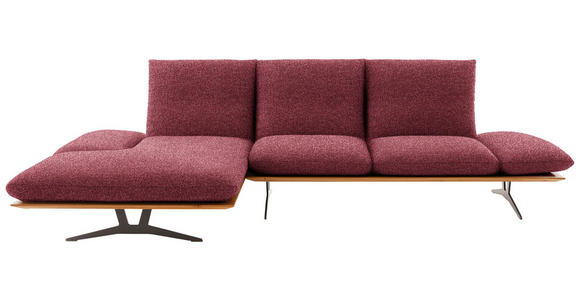 ECKSOFA  in Flachgewebe Rot  159/314 cm  - Rot/Schwarz, Design, Holz/Textil (159/314cm) - Dieter Knoll