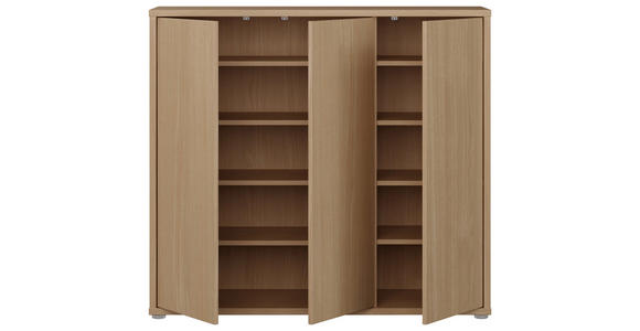 SCHUHSCHRANK 109,2/99,1/34,9 cm  - Eichefarben/Grau, MODERN, Holzwerkstoff/Kunststoff (109,2/99,1/34,9cm) - Carryhome