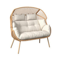 GARTENMUSCHEL 146/136/83 cm  - Beige/Naturfarben, Modern, Kunststoff/Textil (146/136/83cm) - Ambia Garden