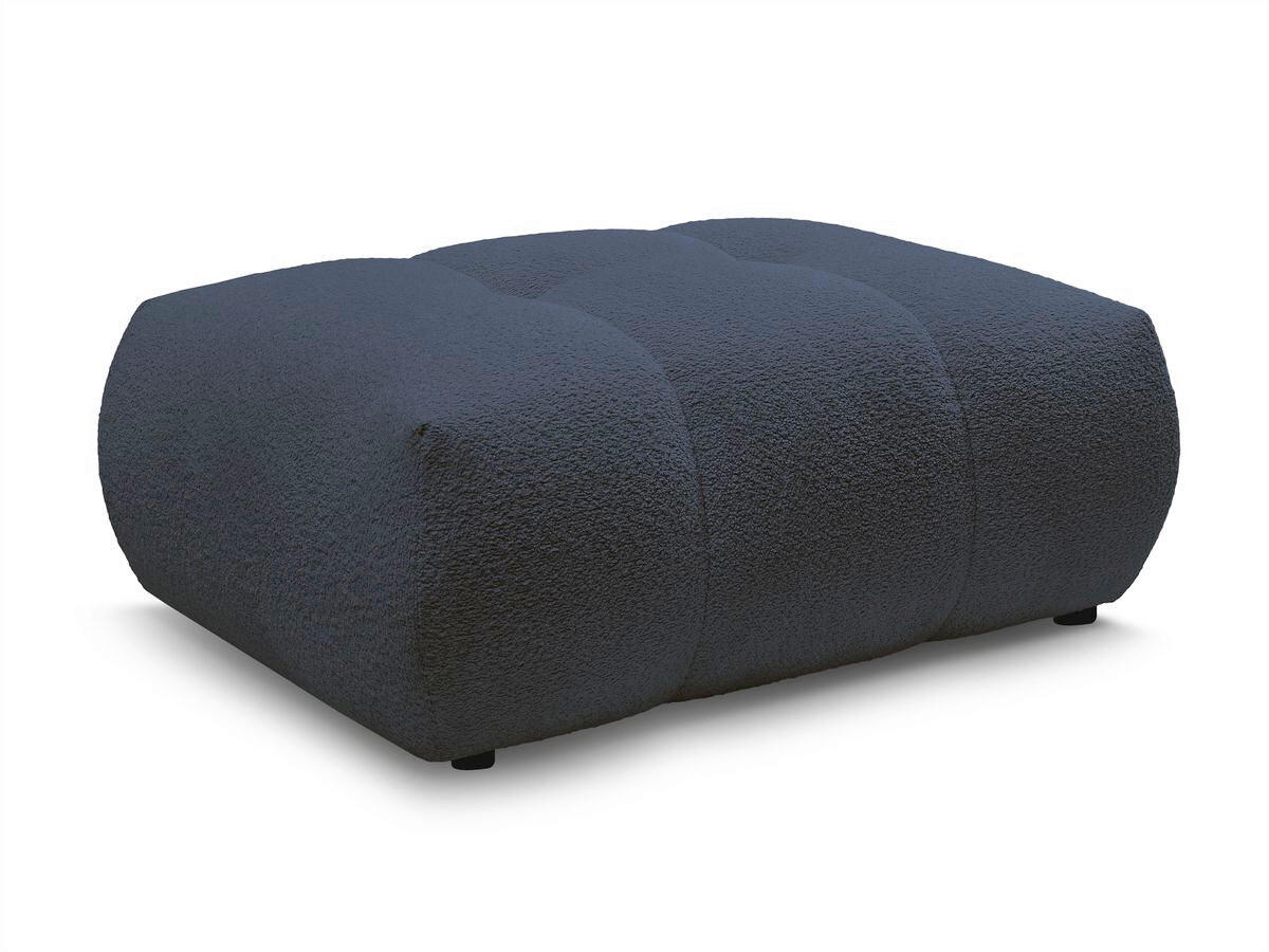 HOCKER FUJI  Bouclé Dunkelblau  - Schwarz/Dunkelblau, MODERN, Kunststoff/Textil (112/44/80cm)