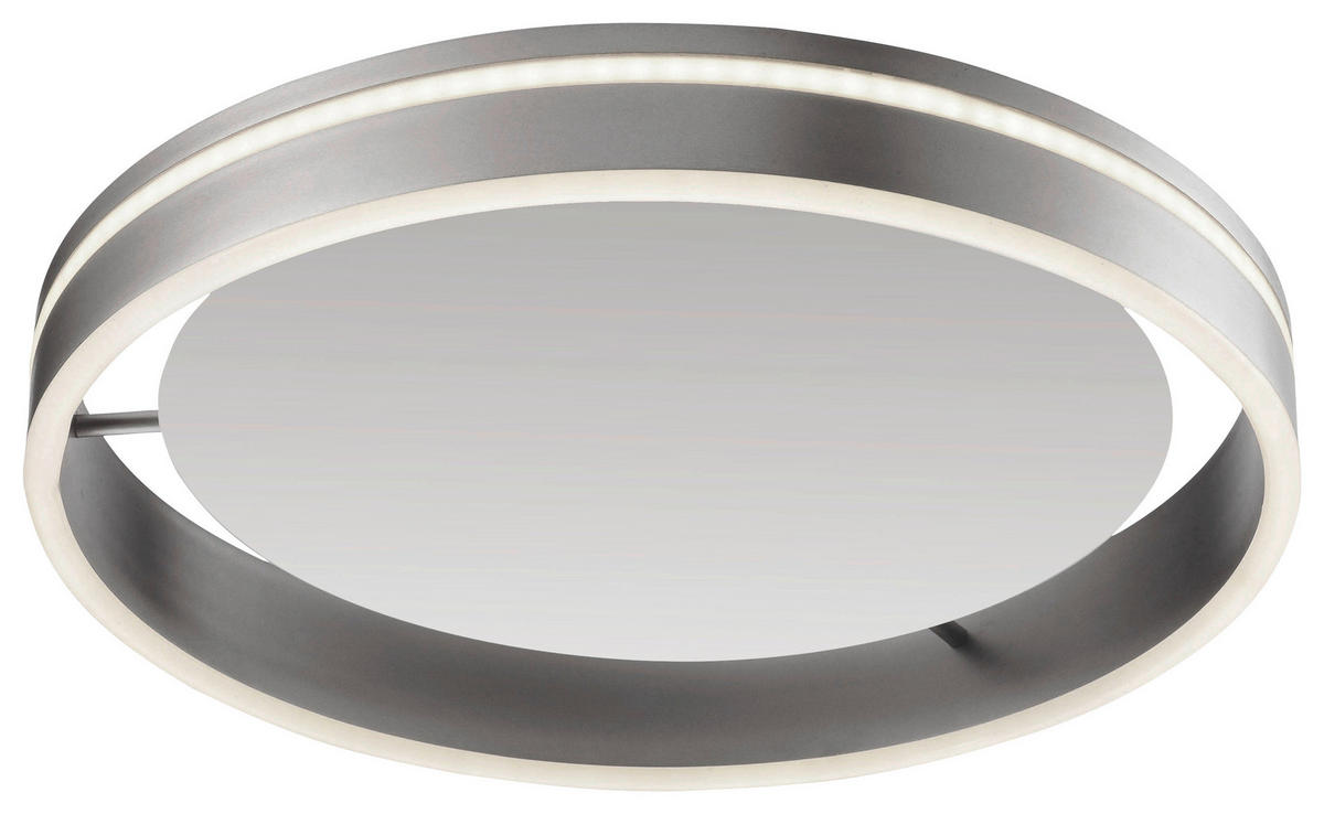 STROPNÉ LED SVIETIDLO, 40/40/8 cm - strieborná, Design, kov/plast (40/40/8cm)