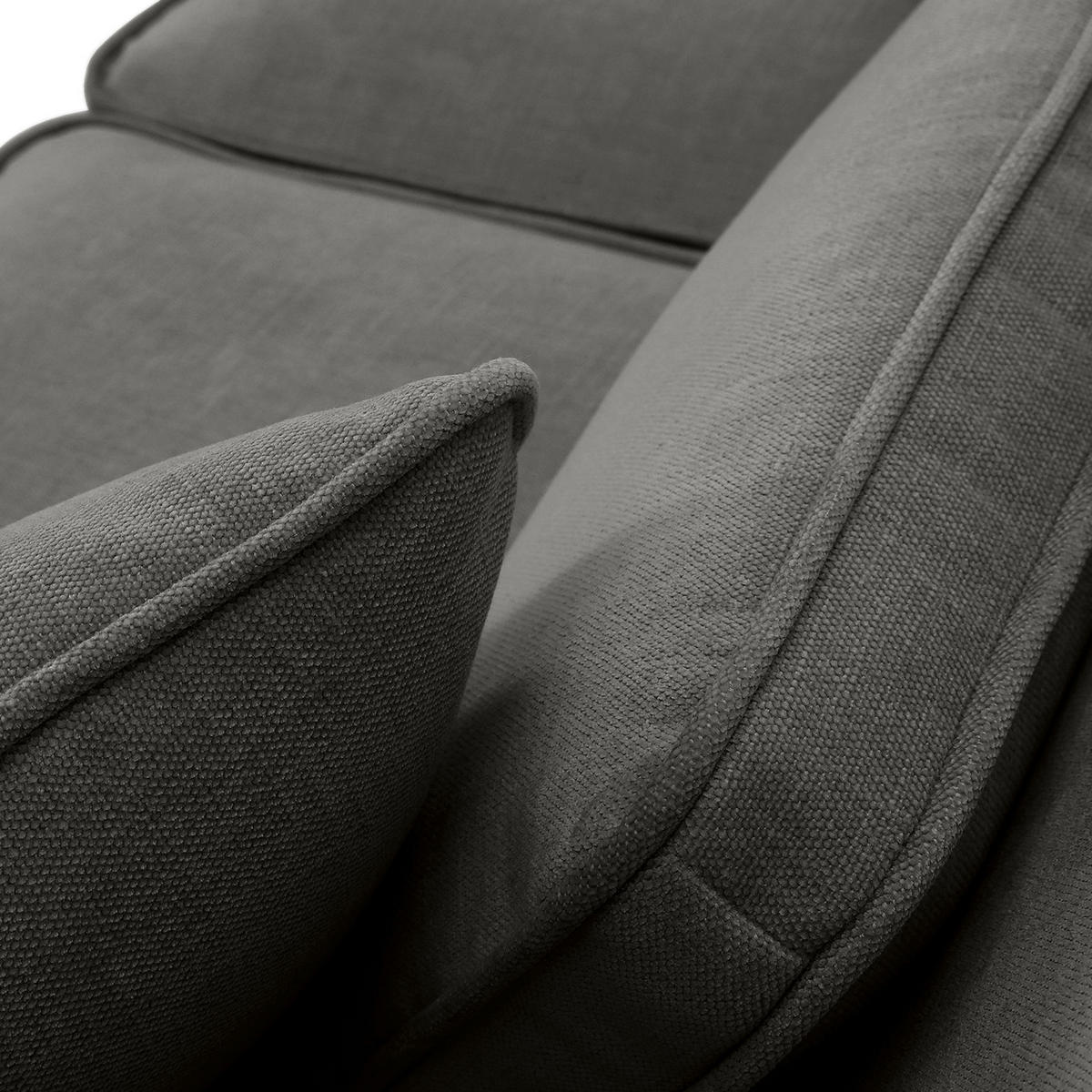 ECKSOFA Flachgewebe Taupe  - Taupe/Schwarz, Modern, Kunststoff/Textil (228/307cm) - Carryhome