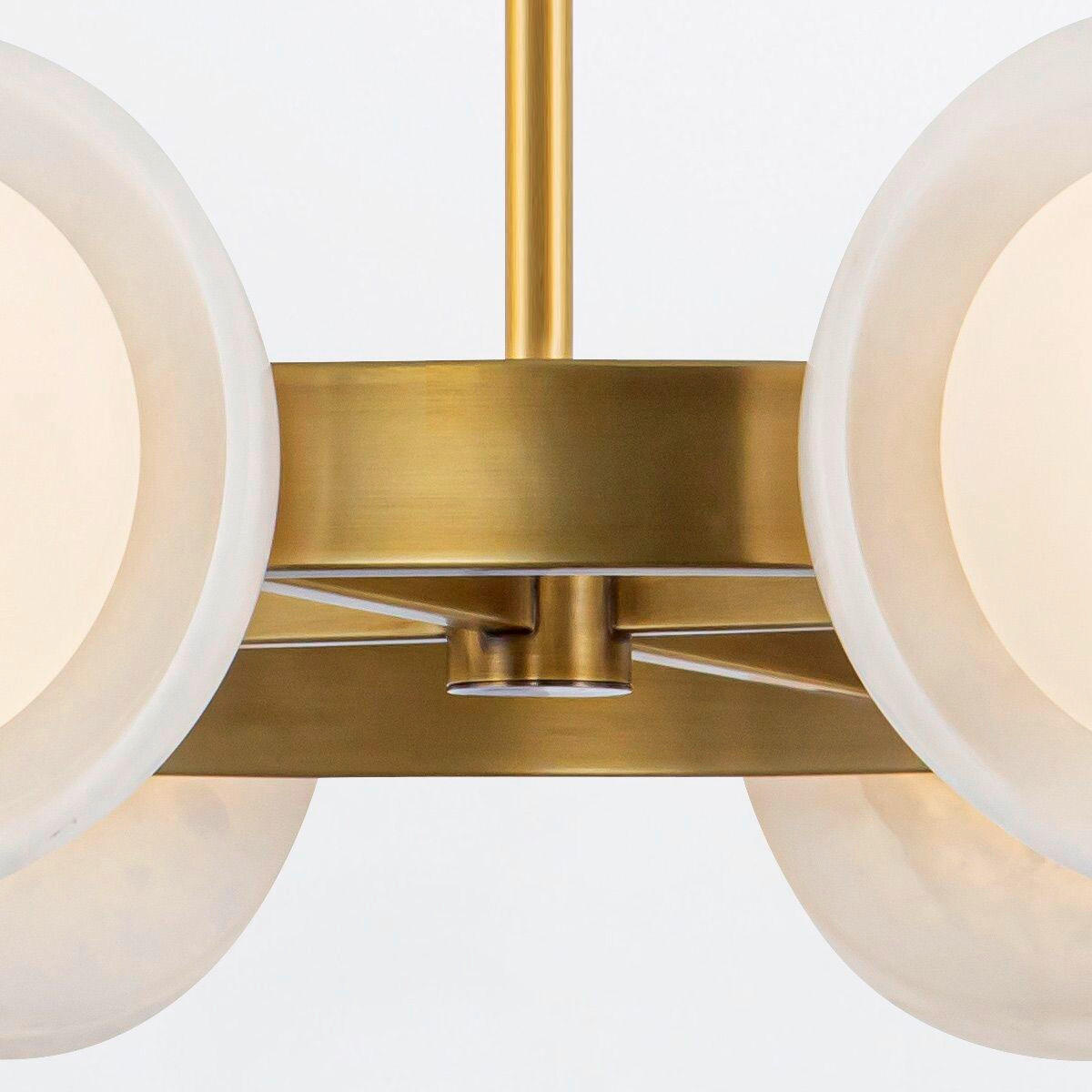 KRONLEUCHTER 94,6/21,6 cm   - Messingfarben, KONVENTIONELL, Glas/Stein (94,6/21,6cm) - Elstead Lighting