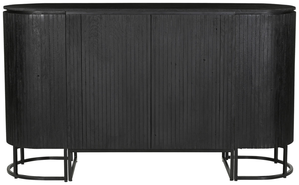 KONYHASZIGET 180/105/50 cm  - akáciaszínű/fekete, Design, fa/fém (180/105/50cm) - Livetastic