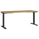 SCHREIBTISCH 180/80/72-118 cm  in Schwarz, Eichefarben, Braun  - Eichefarben/Schwarz, MODERN, Holzwerkstoff/Metall (180/80/72-118cm) - Novel