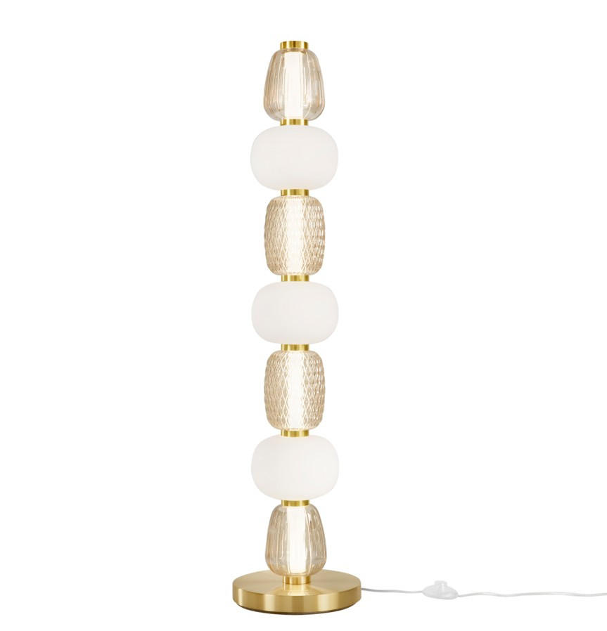 LED-STEHLEUCHTE 25/108,8 cm    - Goldfarben/Weiß, LIFESTYLE, Glas/Metall (25/108,8cm)