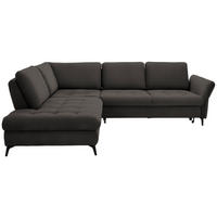 ECKSOFA in Chenille Graubraun  233/288 cm  - Graubraun/Schwarz, Natur, Textil/Metall (233/288cm) - Valnatura