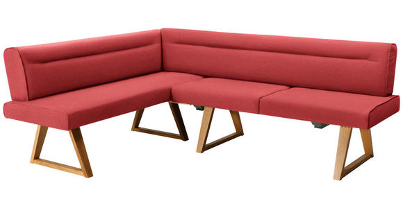 ECKBANK 170/230 cm  in Rot, Eichefarben  - Eichefarben/Rot, KONVENTIONELL, Holz/Textil (170/230cm) - Moderano