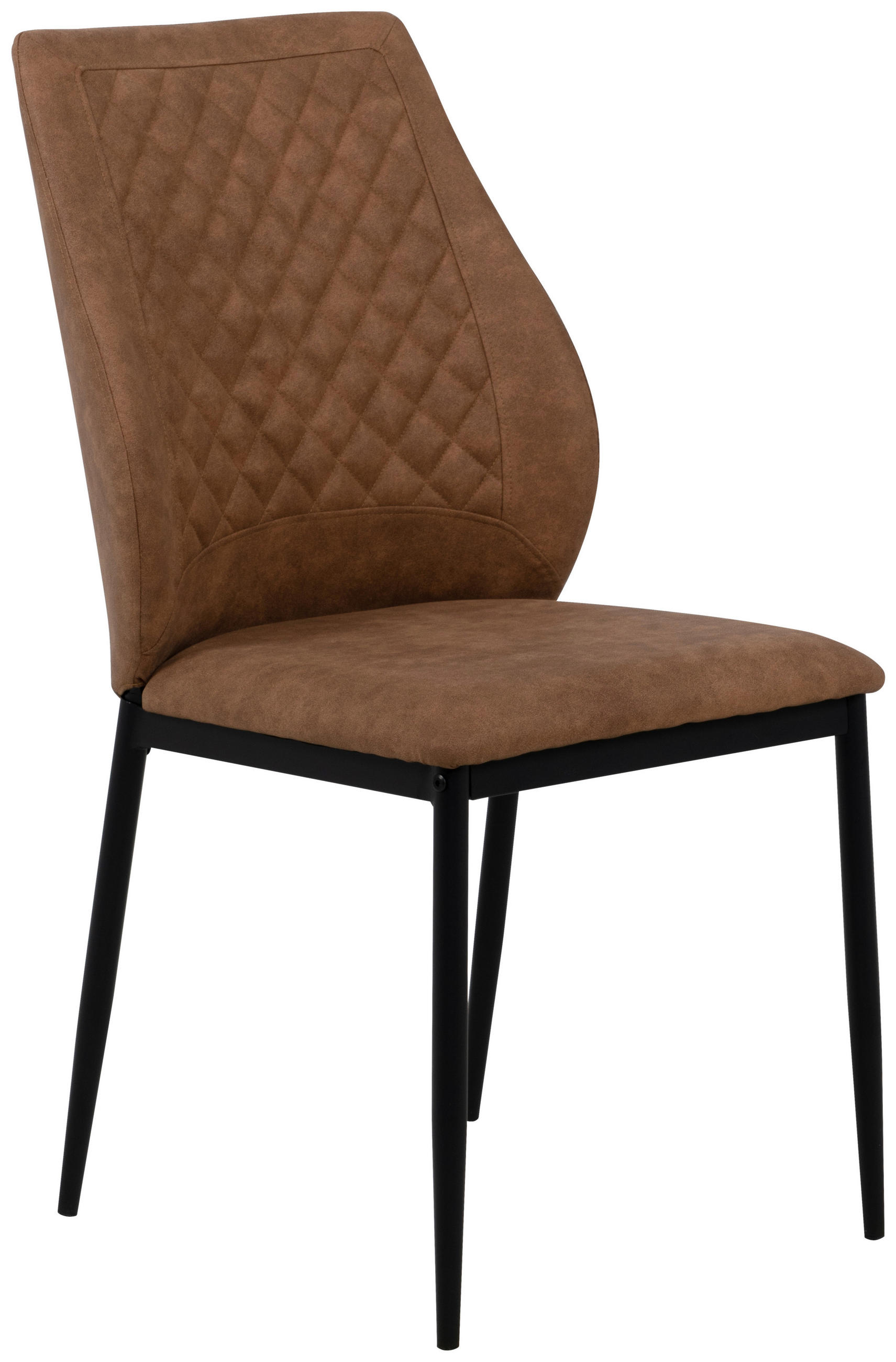 Scaun din metal, textil, maro