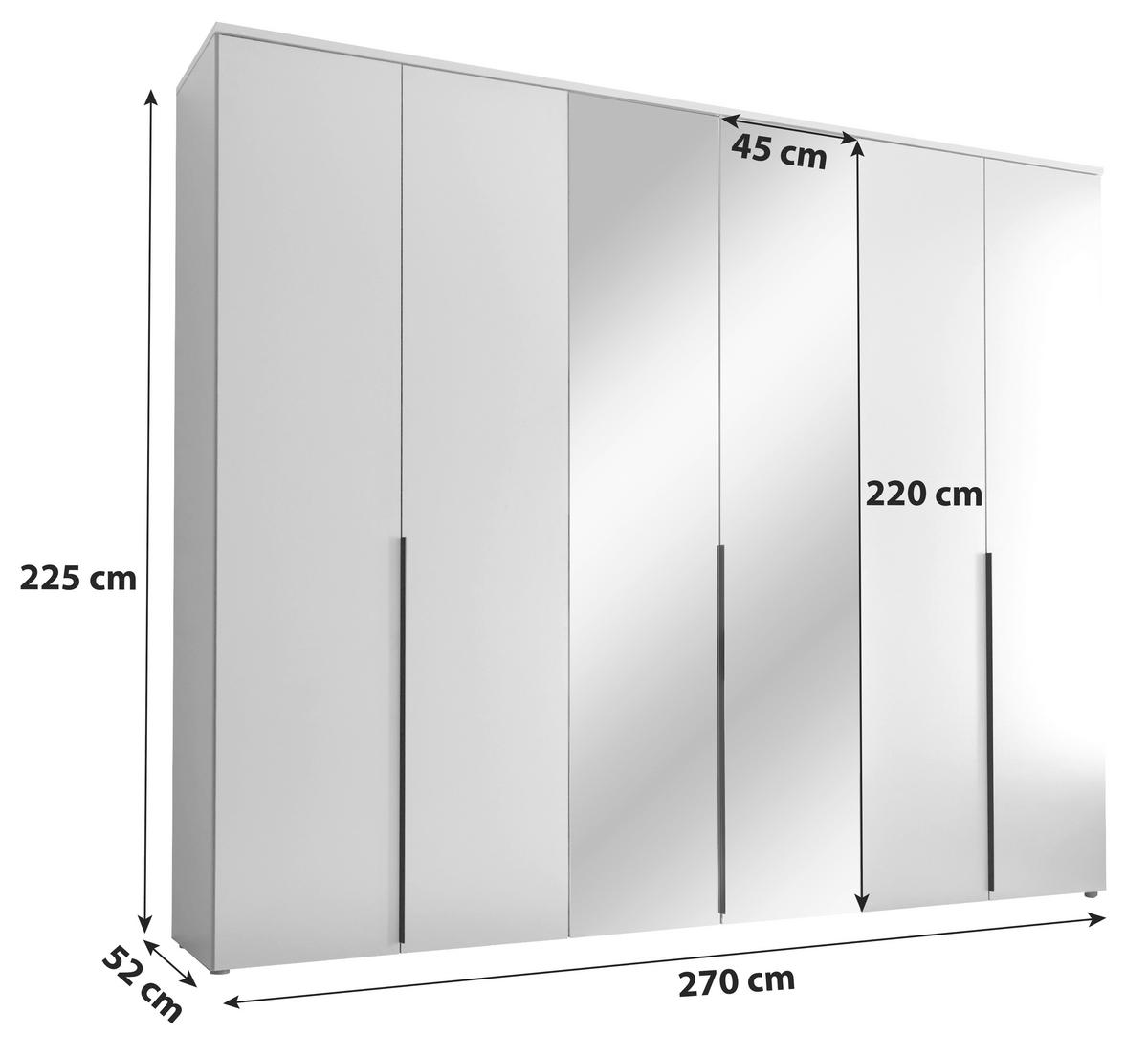 DULAP CU UȘI ROTATIVE alb  - alb/negru, Modern, plastic/sticlă (270/225/52cm) - MID.YOU