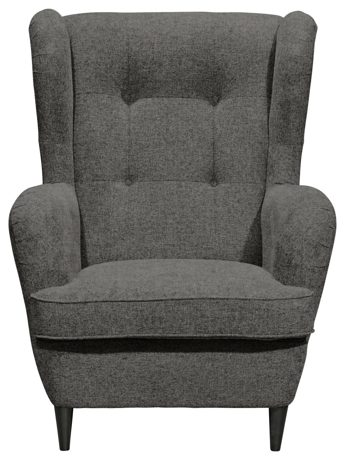OHRENSESSEL Mikrovelours Dunkelbraun  - Dunkelbraun/Schwarz, Basics, Holz/Textil (78/102/98cm) - Carryhome