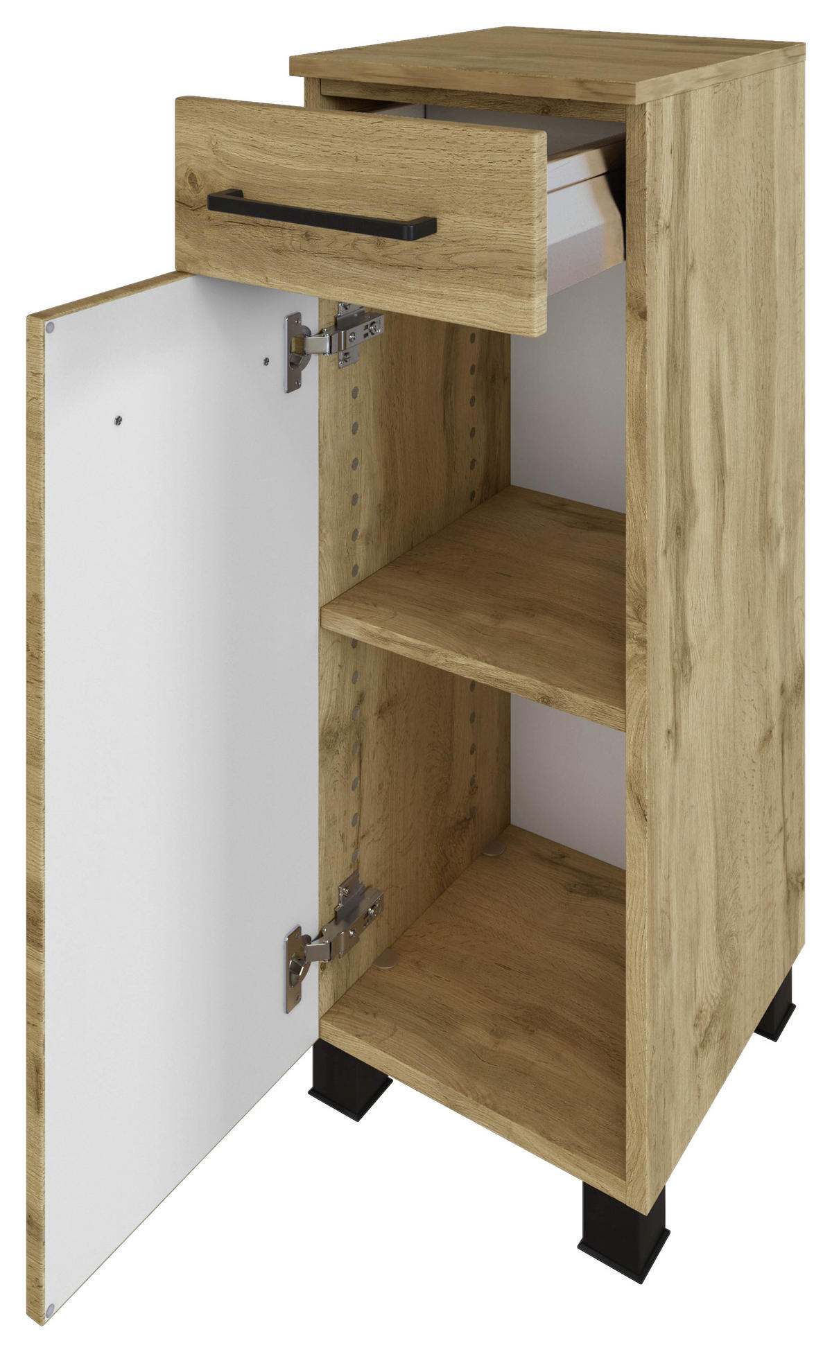 UNTERSCHRANK in   - Eichefarben/Eiche Wotan, Modern, Holzwerkstoff/Metall (30/79/35cm) - Held