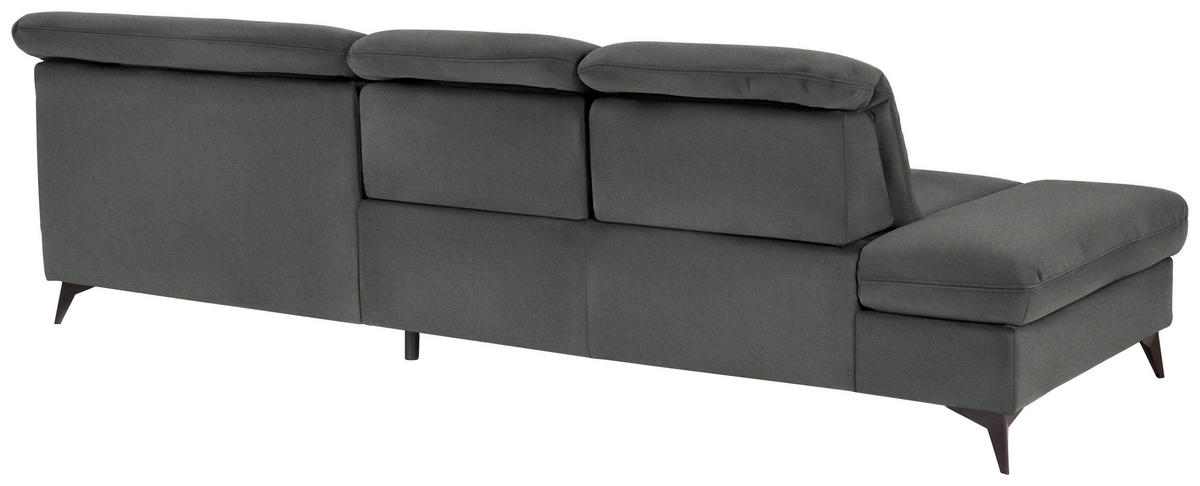 ECKSOFA  in Chenille Grau  288/198 cm  - Schwarz/Grau, Design, Textil/Metall (288/198cm) - Beldomo Style