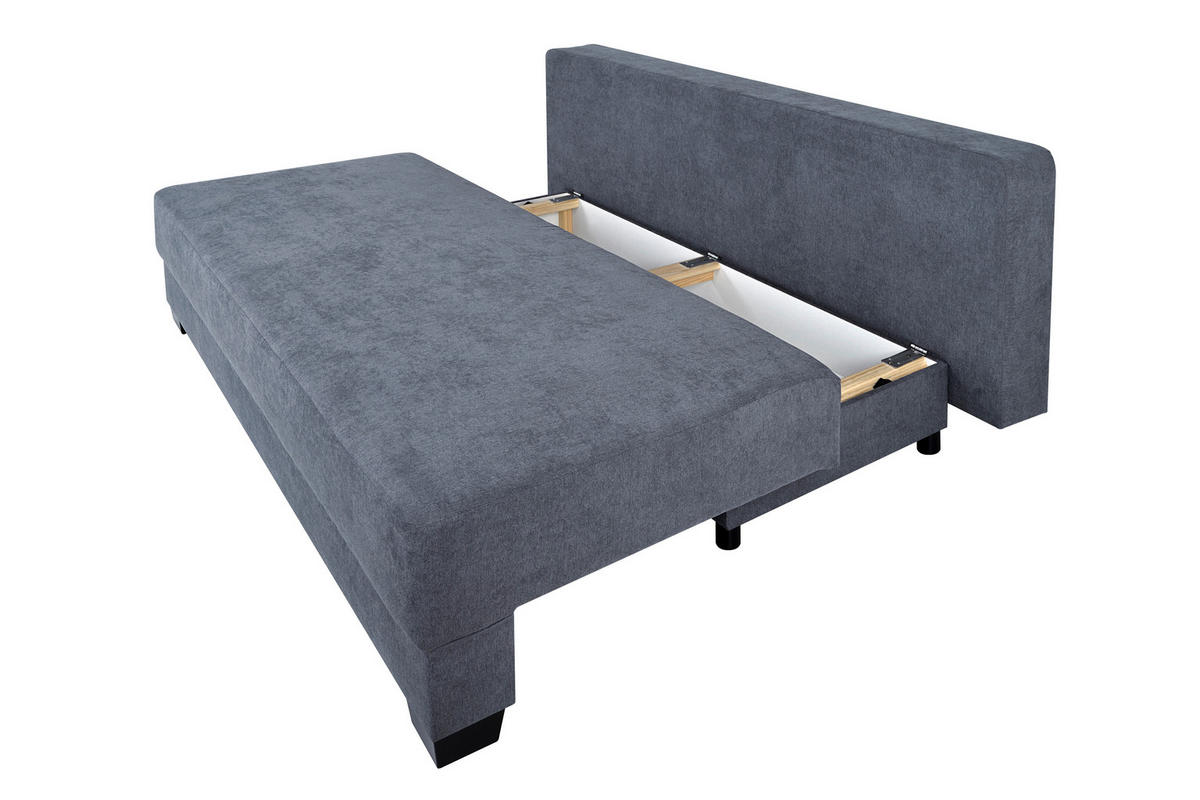 Canapea Boxspring, textil, material pe bază de lemn, gri - roz/negru, Design, plastic/textil (200/90/110cm) - P & B