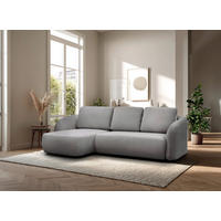 ECKSOFA PORTO Hellgrau  - Hellgrau/Schwarz, Design, Textil (154/270cm) - MID.YOU