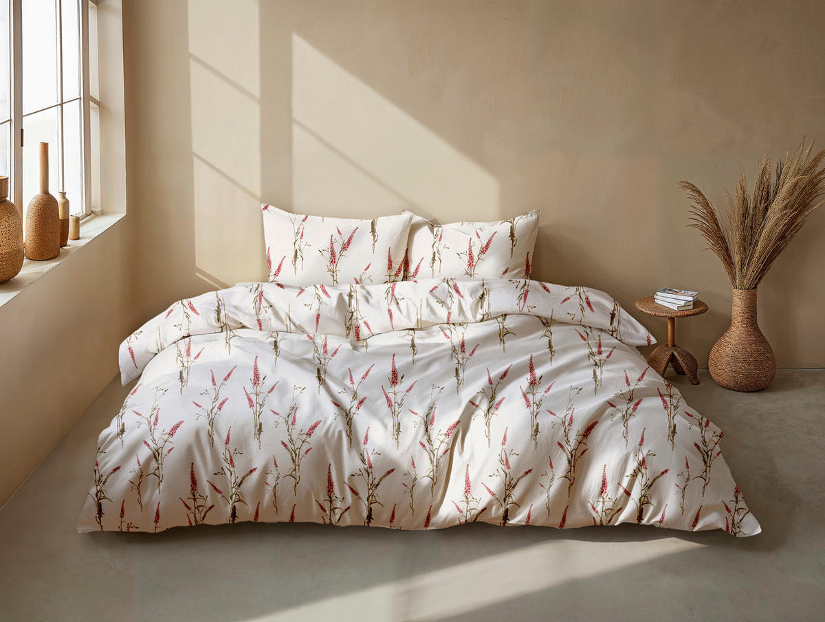 BETTWÄSCHE Elodie Flanell 155/220 cm  - Naturfarben, Basics, Textil (155/220cm)