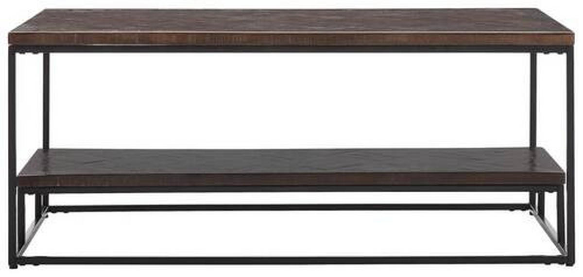 COUCHTISCH Recyclingholz massiv 110/60/40 cm rechteckig Schwarz, Dunkelgrau  - Dunkelgrau/Schwarz, Design, Holz/Metall (110/60/40cm) - Carryhome
