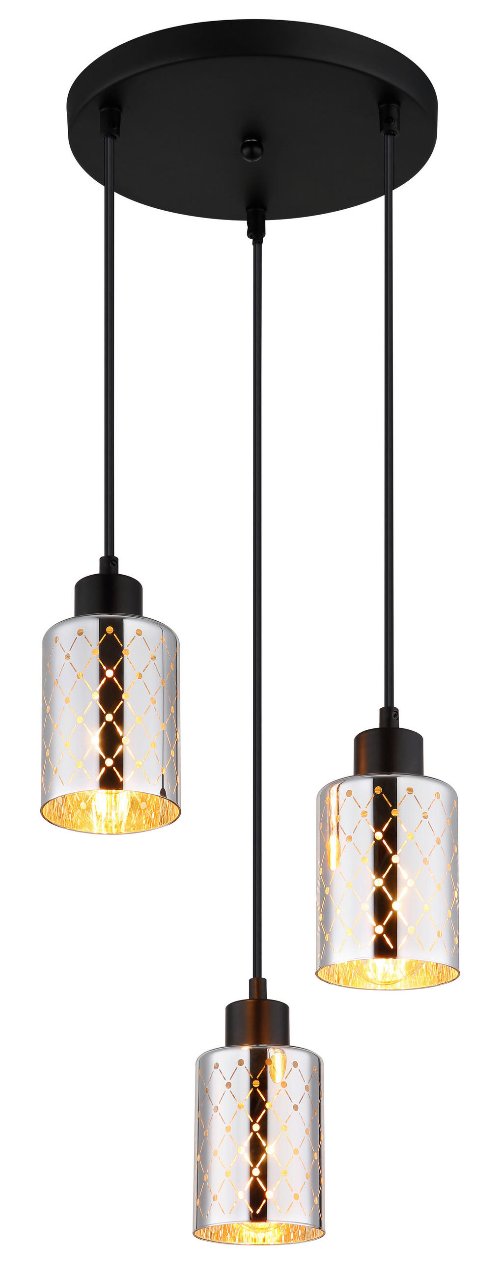 HÄNGELEUCHTE 29/120 cm  - Klar/Chromfarben, Basics, Glas/Kunststoff (29/120cm) - Globo