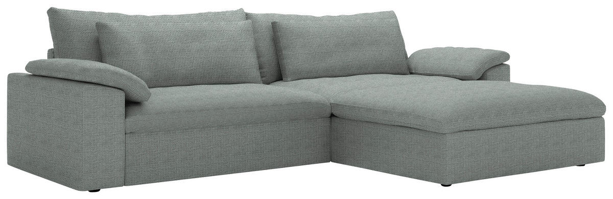 ECKSOFA  Chenille Grau  - Schwarz/Grau, Modern, Kunststoff/Textil (306/198cm) - Carryhome