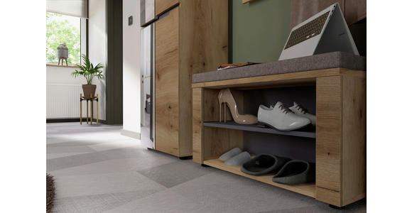 GARDEROBE  in 245/192/38 cm  - Eichefarben/Graphitfarben, KONVENTIONELL, Glas/Holzwerkstoff (245/192/38cm) - Xora