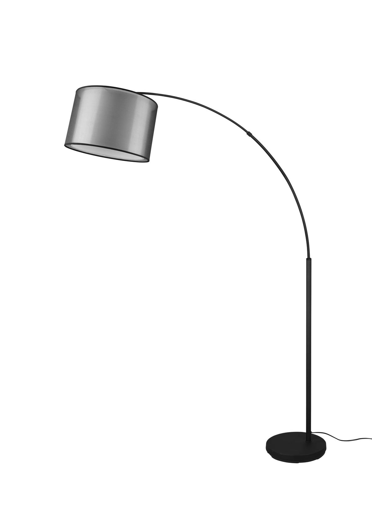 BOGENLEUCHTE 35/171 cm    - Schwarz/Grau, Basics, Textil/Metall (35/171cm) - Trio Leuchten