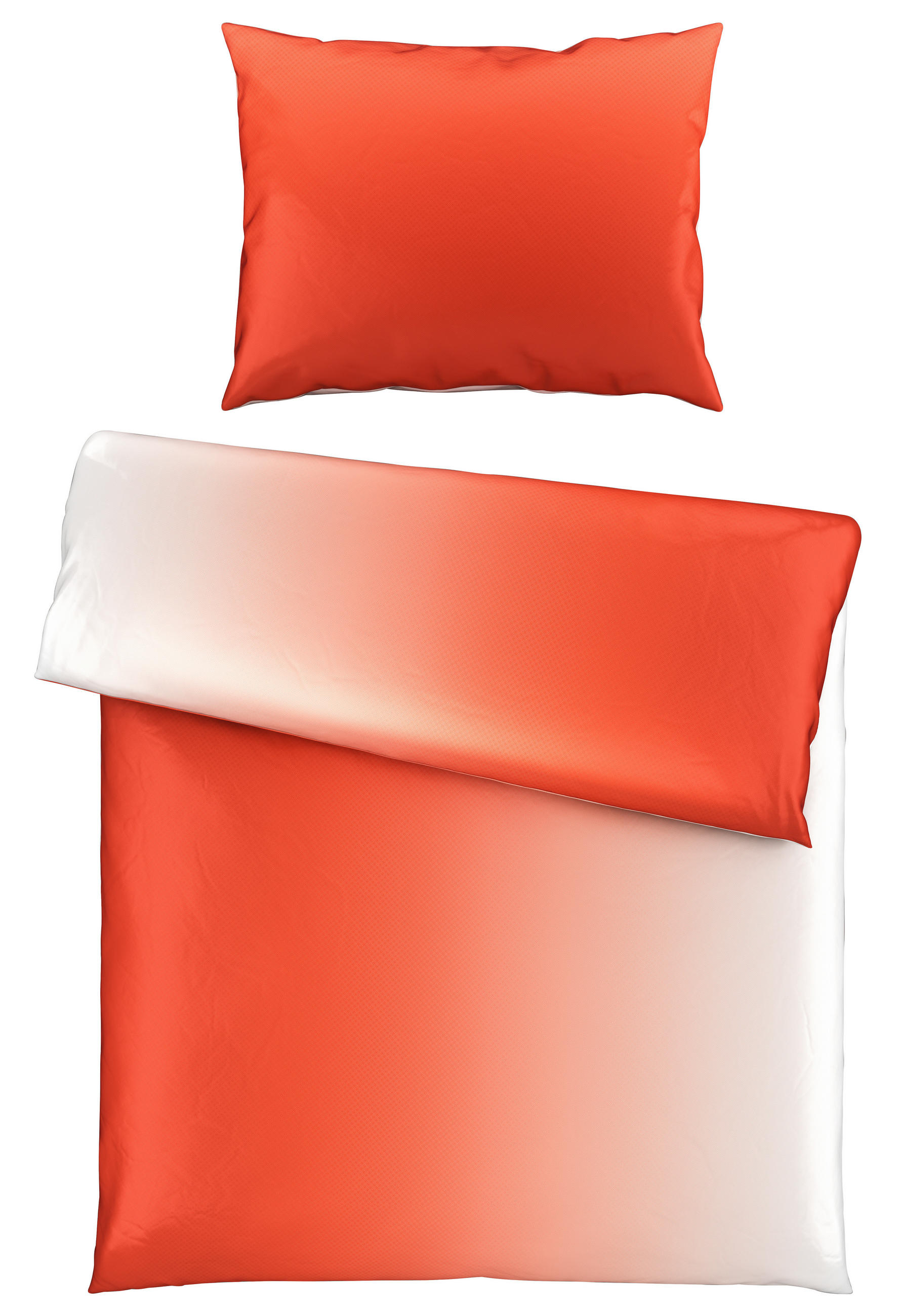 BETTWÄSCHE KALIO Satin 140/200 cm  - Orange/Weiß, KONVENTIONELL, Textil (140/200cm) - Esposa