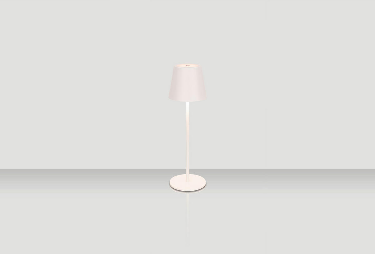 STOLNÍ LAMPA NA BATERIE  - bílá, Konvenční, kov (11/36,5cm) - Novel