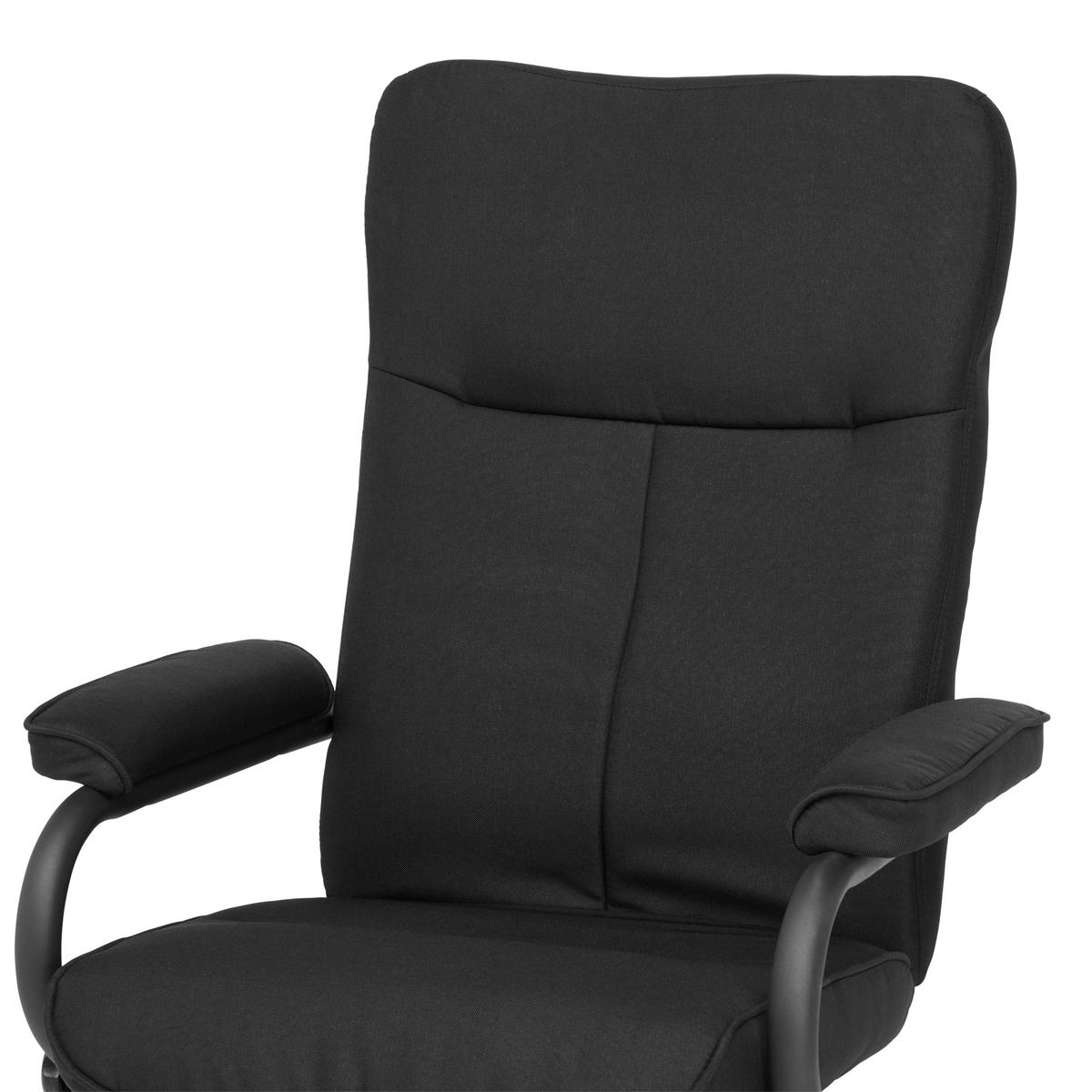 RELAXAČNÍ KŘESLO S TABURETEM, textil, černá - černá, Moderní, kov/textil (68/96.5/76cm) - P & B