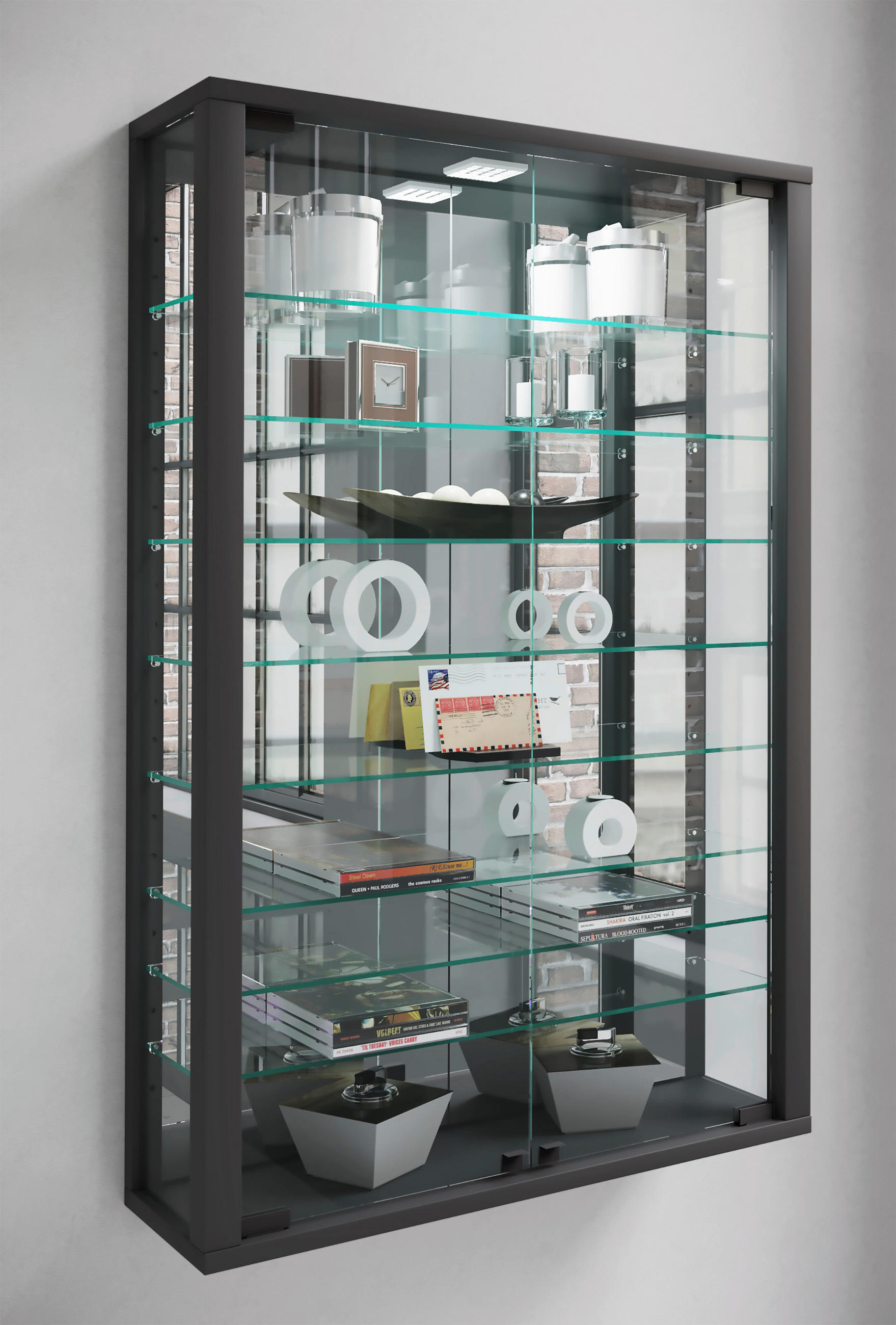 HÄNGEVITRINE in Schwarz - Schwarz, Modern, Glas/Holzwerkstoff (59/91,3/18cm) - MID.YOU