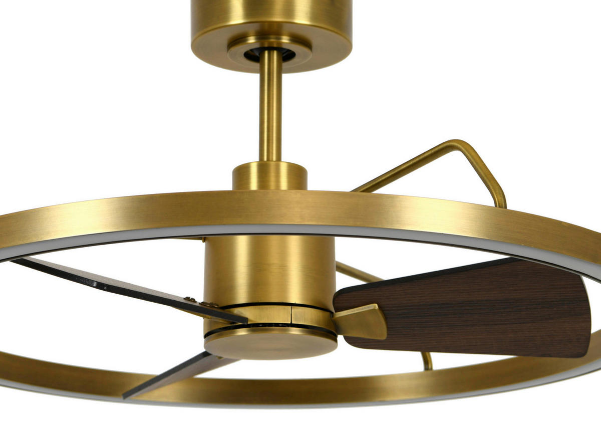 DECKENVENTILATOR     - Messingfarben/Walnussfarben, Basics, Holzwerkstoff/Metall (70/34.5/70cm)